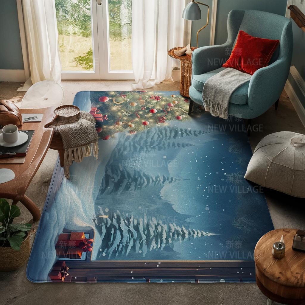 Hauseingangsteppich Fußmatte Haustür Wohnzimmer Bad Fuß Badezimmer rutschfest wasserabsorbierend Teppiche Bad Frohe Weihnachten Winter