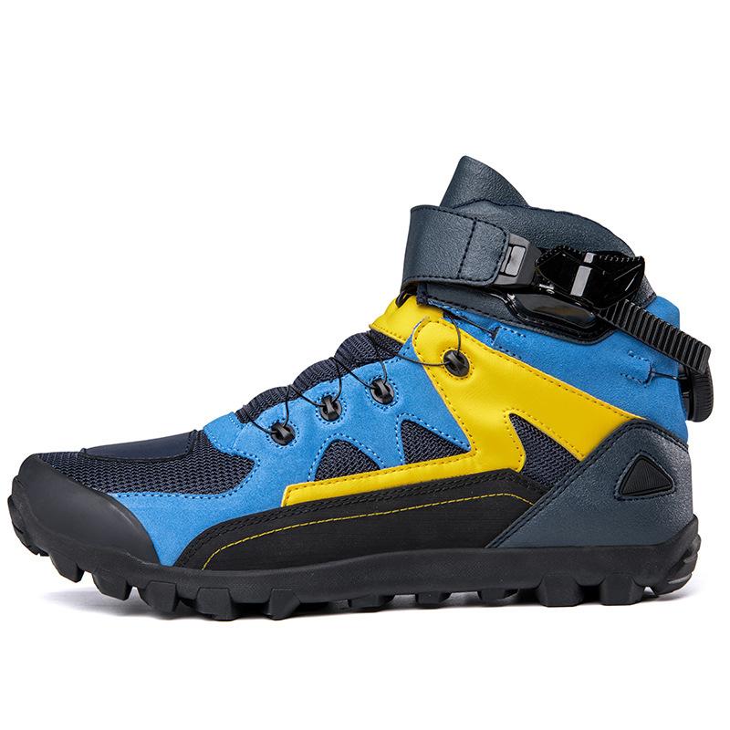 

Мотоциклетная обувь Мотоциклетная обувь Мужская рыцарская обувь для езды на велосипеде на все времена года Мотоциклетные ботинки Гоночные ботинки Мотоциклетное туристическое снаряжение на все времена года 45 синий/чёрный