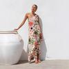 Women's Summer One Shoulder Sleeveless Dresses Floral Flowy Ruffle Maxi Sundresses Casual Boho Beach Party Wedding Guest Dresses for Women