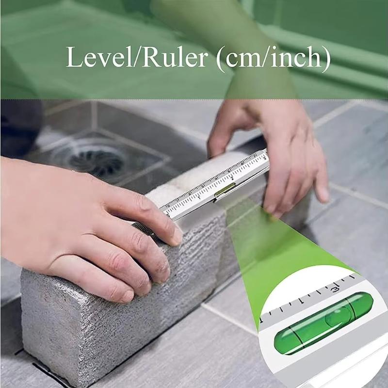 Lightweight Multifunctional Touch Screen Stylus Pen with Screwdriver Ruler Level Gauge for Travel Carry Emergency Repair Tasks