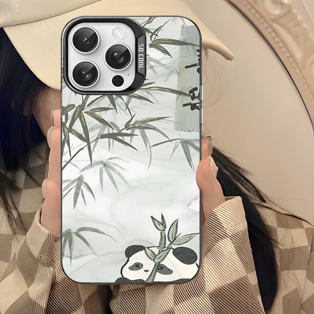 Cartoon Cute Panda Color Phone Case For IPhone 17 16 15 14 13 12 11 Pro Max Plus Pro Shell