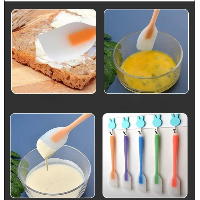 1PCS Silicone Scraper Cream Scraper Cake Scraper Baking Tool Semi Transparent Handle High Temperature Resistant