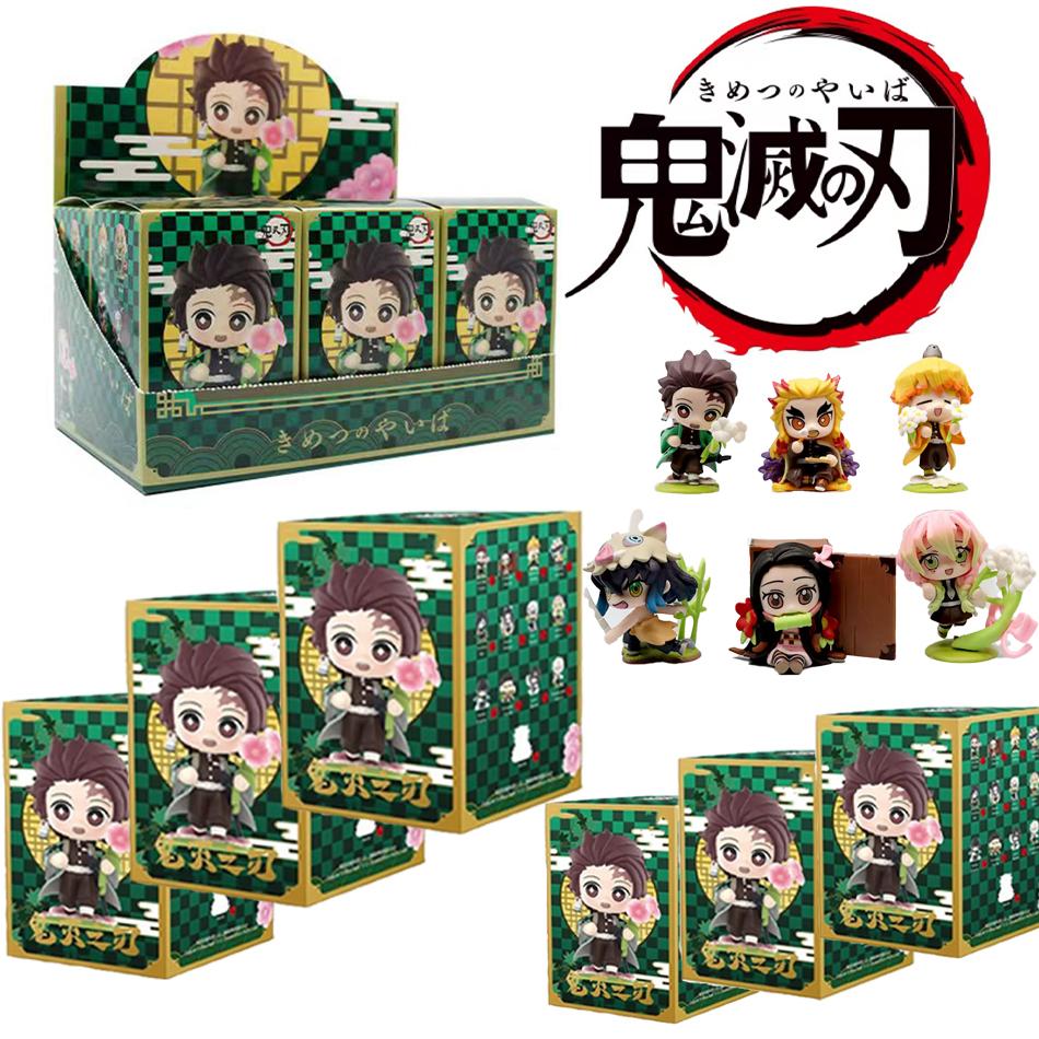 2026 NEW  Demon Slayer Blind Box Anime cartoon 6Pcs 8Pcs 12Pcs 20Pcs Sets Kimetsu No Yaiba PVC Dolls Desktop Decora