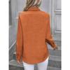 Women S Casual Long Sleeve Turn Down Collar Single Breasted Solid Shirt