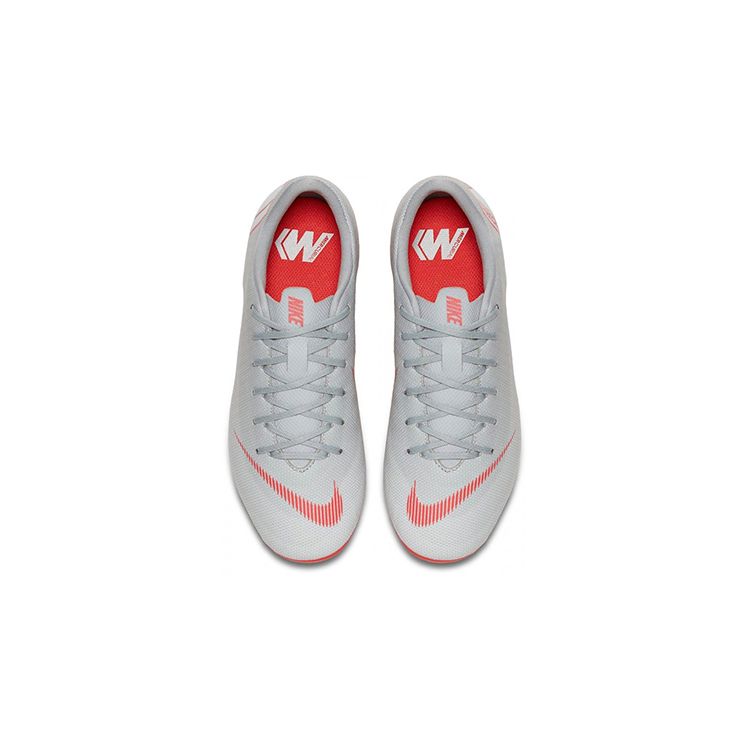 Nike Mercurial Vapor 12 Academy MG GS Wolf Grey Crimson Kids Cleats Light-Crimson AH7347-060