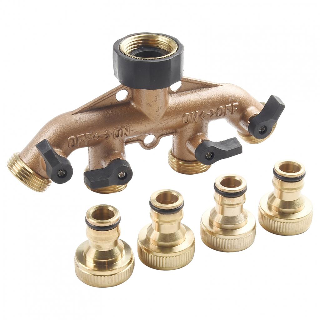 Splitter Connector 3/4 Inch Brass For Garden Hoses