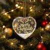 Elegant Holiday Party Decorations Heart Shaped Christmas Ornaments, Crystal Santa Winter Scene Hanging Ornament, Transparent Xmas Tree Ornaments
