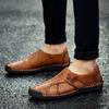 Summer New Men's Single Shoes Wear-resistant Lazy Casual Shoes Men's Shoes Soft Sole Retro Handmade Large Size Leather Shoes Men