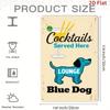 Blue Dog Metal Wall Art Vintage Tin Sign Retro Bar Cafe Decor