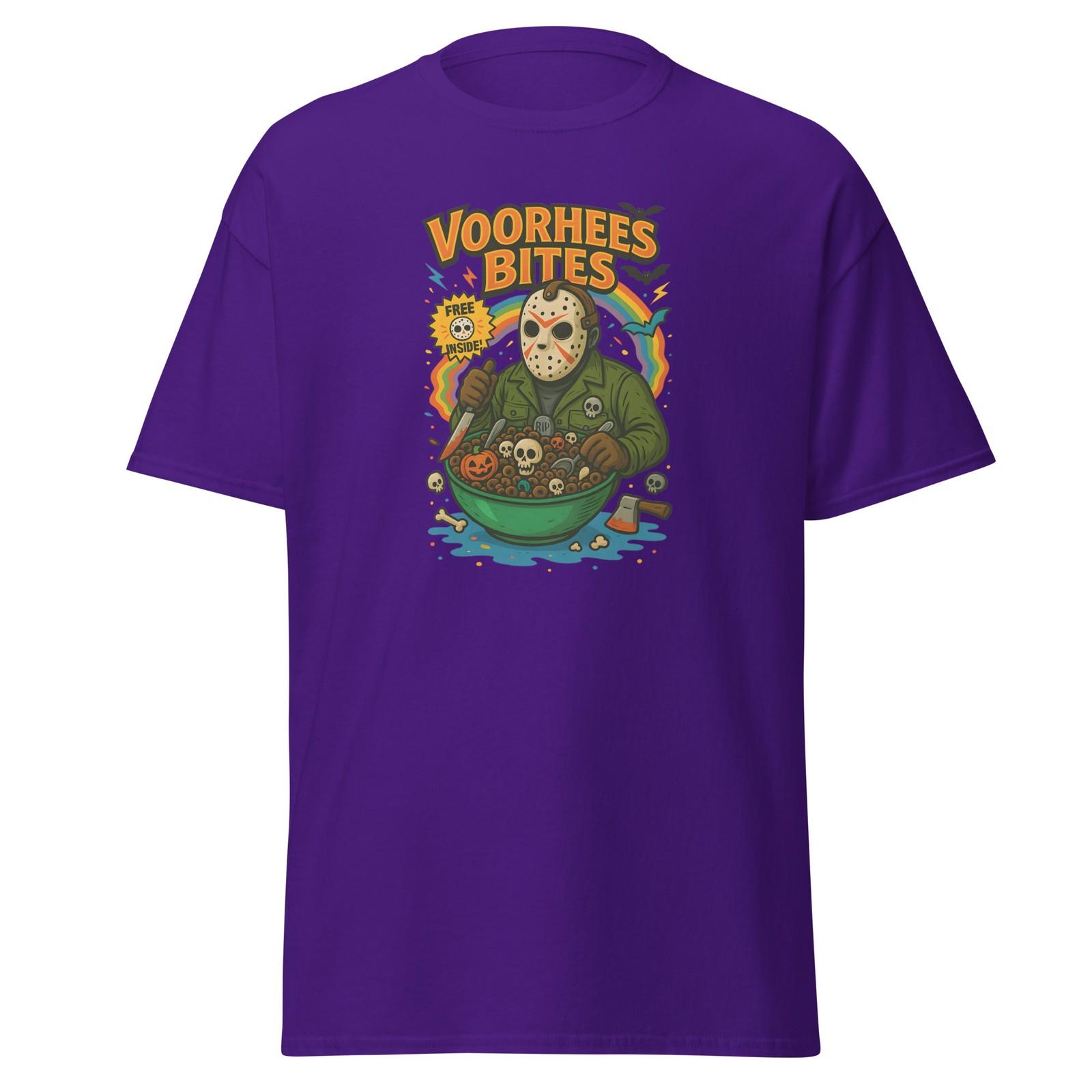 Mens HORROR Jason VOORHEES BITES Friday the 13th NIGHTMARE CREEPY TShirt S