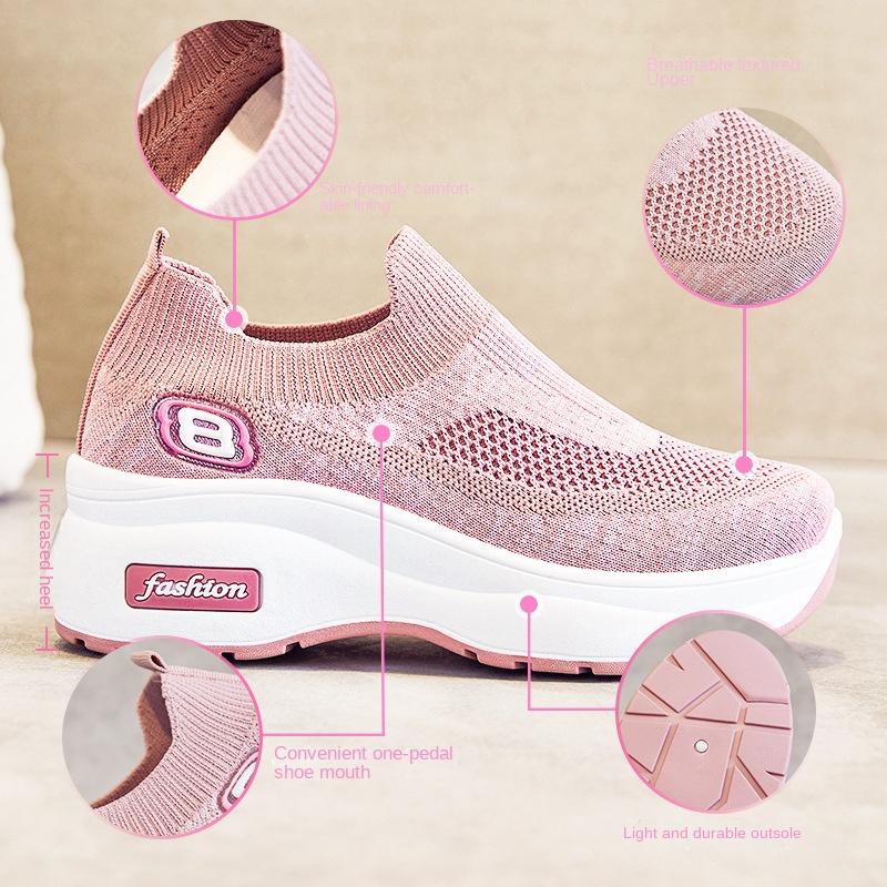 Shoes for Women Spring Women's Shoes with Elevated, Breathable Platform Sneakers for Women