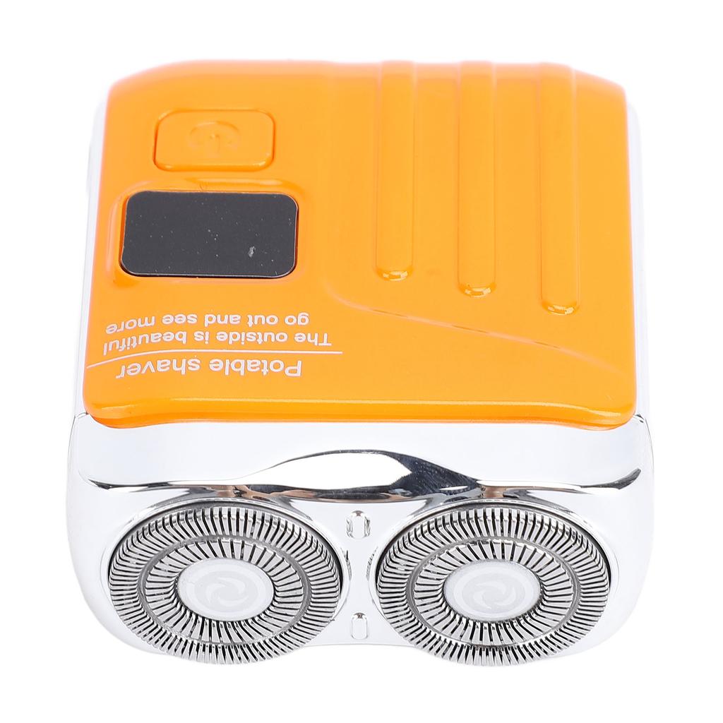Mini Rotary Beard Trimmer with Power Display Washable Magnetic USB Rechargeable Compact Electric