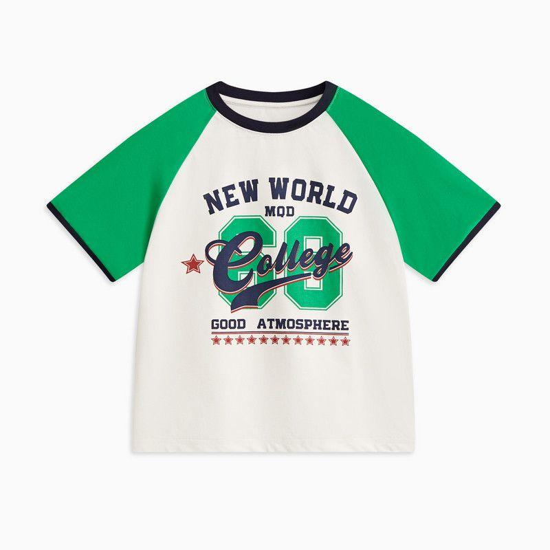 Moisture-Absorbing and Quick-Drying Mqd Children's Short-Sleeved T-Shirt Baby New Summer Clothing American College Style Tops for Boys and Girls