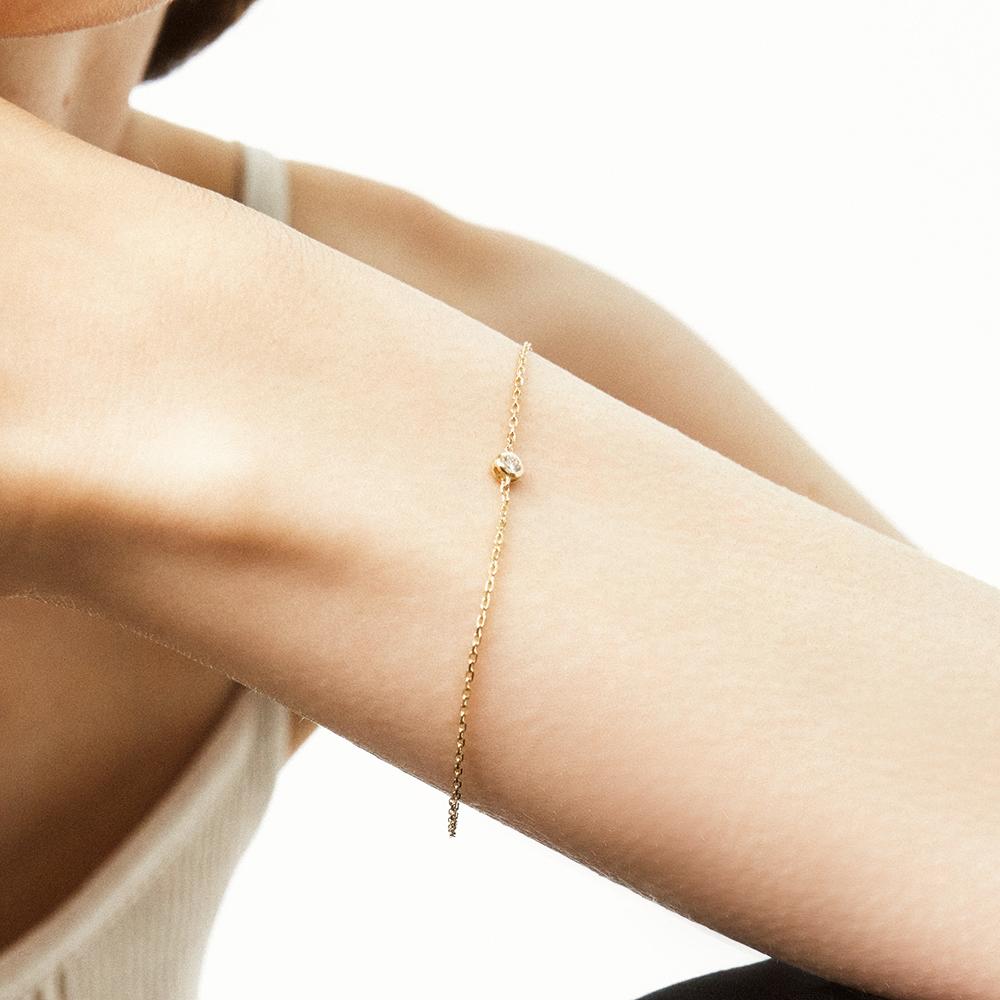 Lunne 14K Diamond Essential Bezel Bracelet (14K Gold) #Lcb03