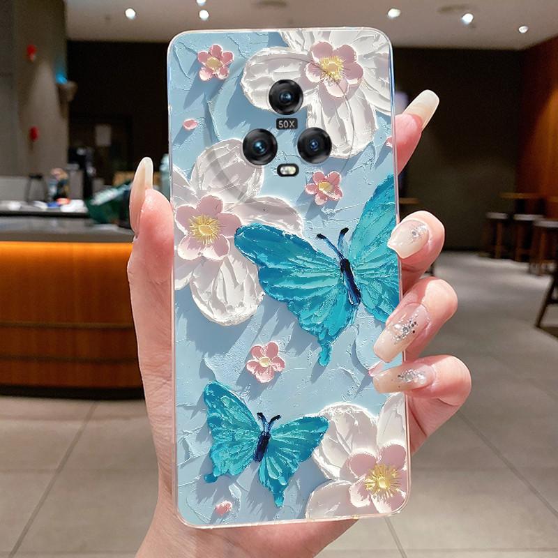 Case For Honor Magic 5 Pro Phone Case Luxury Fashion Butterfly Flowers Clear Silicone TPU Soft Casing for Honor Magic5 Pro Cover
