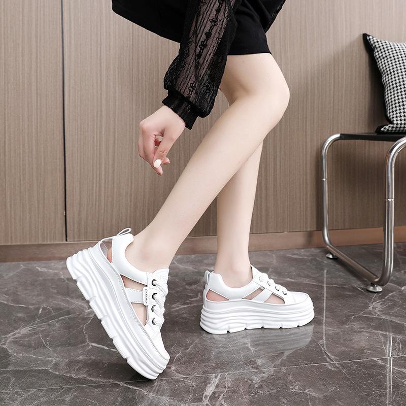 W new hollow sandals heighten in summer breathable thick-soled casual shoes