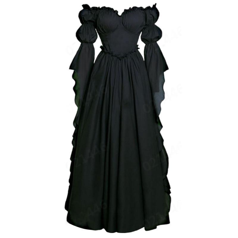 Medieval Court Women's Retro Long Dress for Stage Performance