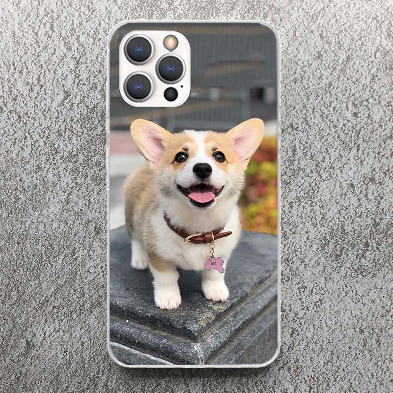 Cute Lovely Corgi Dogs Print Soft Case for iPhone 17 Air 16 16E 15 14 Plus 13 Mini 12 11 Pro Max Phone Shell SE 7 8 Pattern Cove