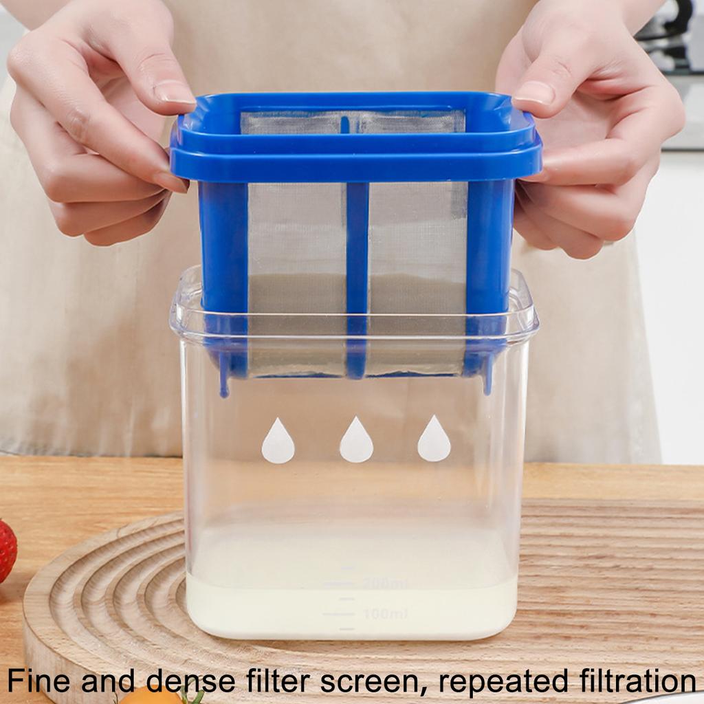 Yogurt Filter Greek Yogurt Strainer Fine Mesh Yogurt Filter W Lid Reusable Cheese Yogurt Whey Separator Portable Yogurt Parfait