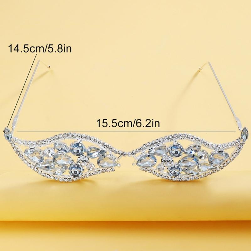Rhinestones Glasses Frame No Lens Blingbling Face Jewellery Crystal Glasses Frame for Women Girl Sunglasses Frame