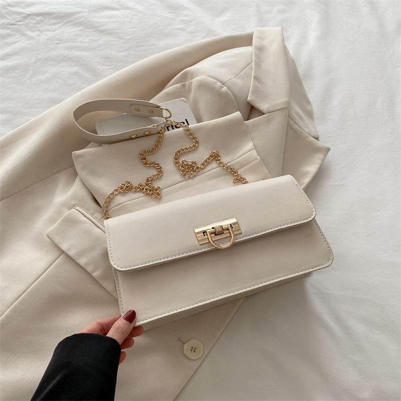 

Фактурная сумка-ниша женская 2025 новая модная сумка-багет высокого класса с цепочкой под мышкой белая сумка-мессенджер белый