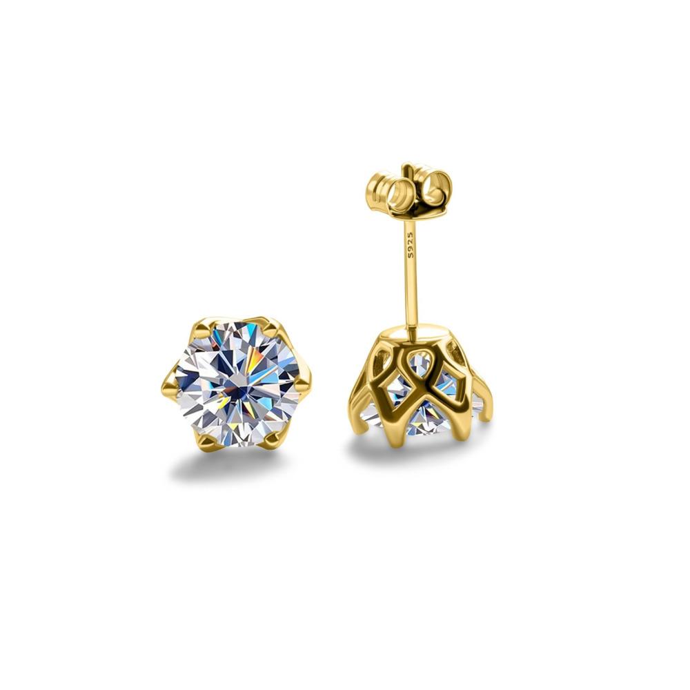 6.5mm Moissanite Mesh Stud Earrings Classic Women Earrings D VVS1 Delicate Jewelry