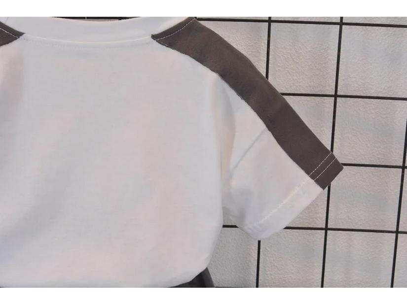 2023 Boys' Korean Style Summer Suit: Lettered Short-Sleeve Tee & Fashionable Shorts