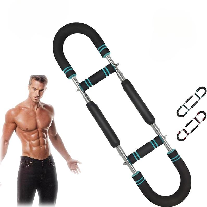 Three-Speed Adjustable U-Shaped Arm Exerciser With Foam Handle Spring Workout Bar Forearm Triceps Chest Expander Portable Fitness Equipment