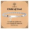 Trendy Cross Cuban Chain Bracelet for Men,Christian Religious Baptismal Bible Chain Wristband,Gift Card for Son Dad