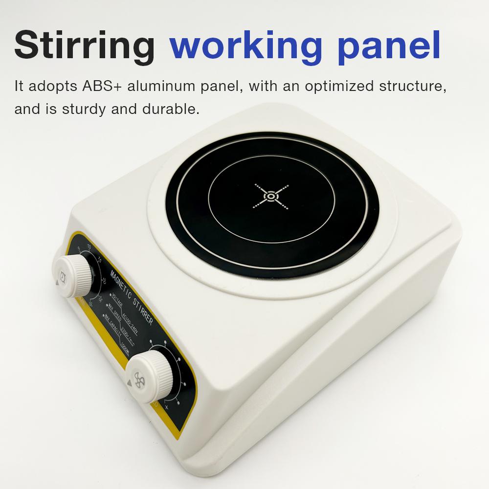 Agitateur Magnétique de Laboratoire 1L Minuteur Contrôle de Vitesse Agitateur Mini Plaque Agitatrice Mélangeur 0-2200 tr/min Réglable Machine d'Agitation Prise UE UK US