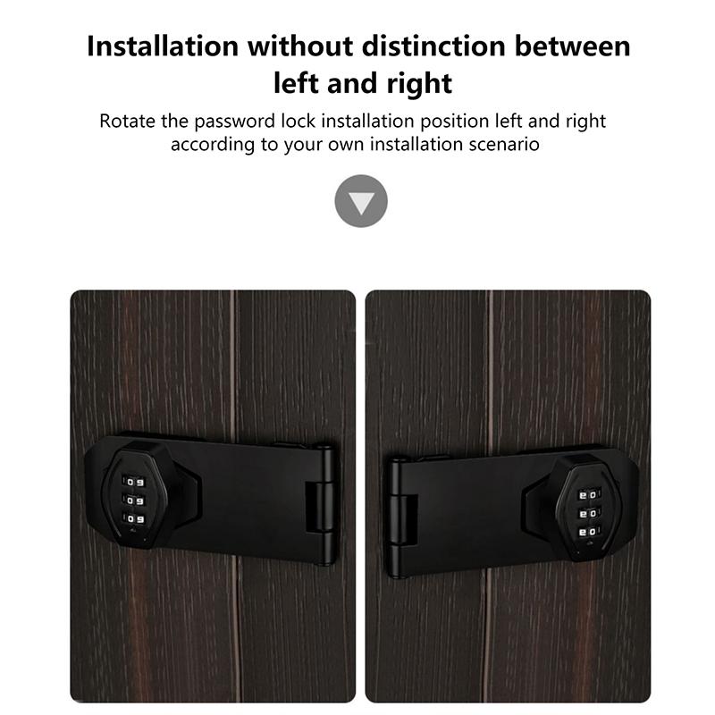 3-Digit Combination Lock Easy To Install Zinc Alloy Password Drawer Locks Mechanical Dial Cabinet Security Cam Lock Refrigerator