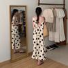 French sleeveless polka dot dress women's summer new temperament long dress seaside vacation loose and thin beautiful skirt