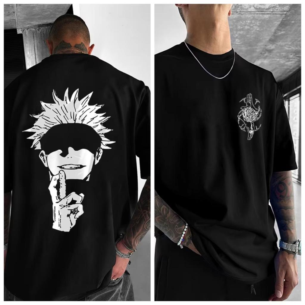 Jujutsu Kaisen Satoru Gojo Unisex Pure Cotton T-shirt Summer Anime Print Round Neck Casual Short Sleeved Top