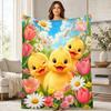 Eendjes Met Bloemen Koraal Fleece Deken