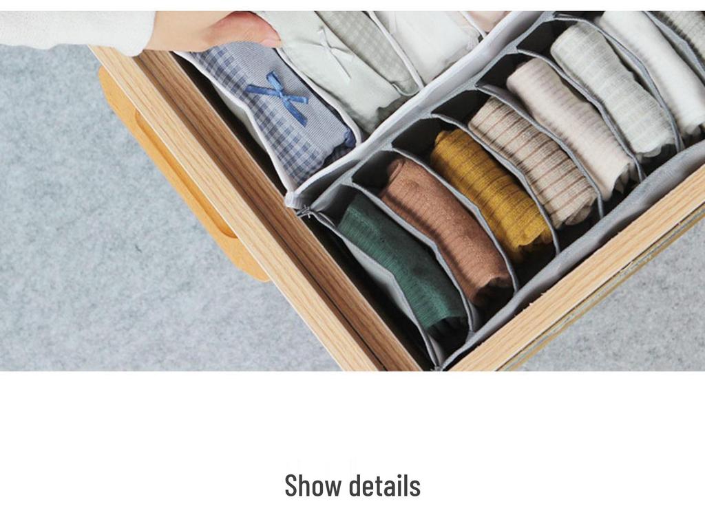 Underwear Storage Box: Foldable Organizer for Bras, Panties, and Socks with Dividers for Women's Drawers