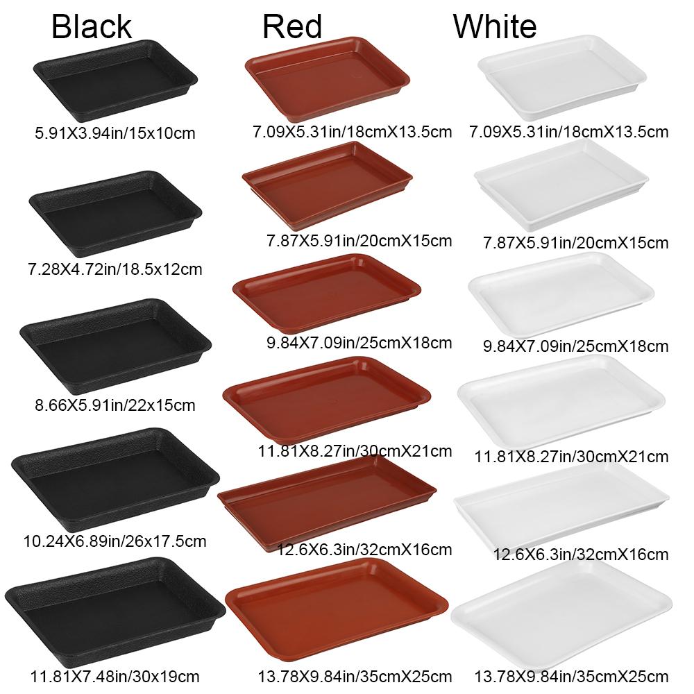 New Rectangle Flower Pot Tray Plant Saucer Drip Trays Plastic Tray Saucers Heavy Duty Indoor Outdoor Garden Plant Trays