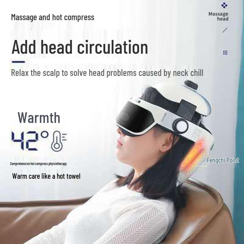Automatic Scalp Massager Helmet for Migraine and Fatigue Relief, Sleep Aid, and Meridian Dredging.