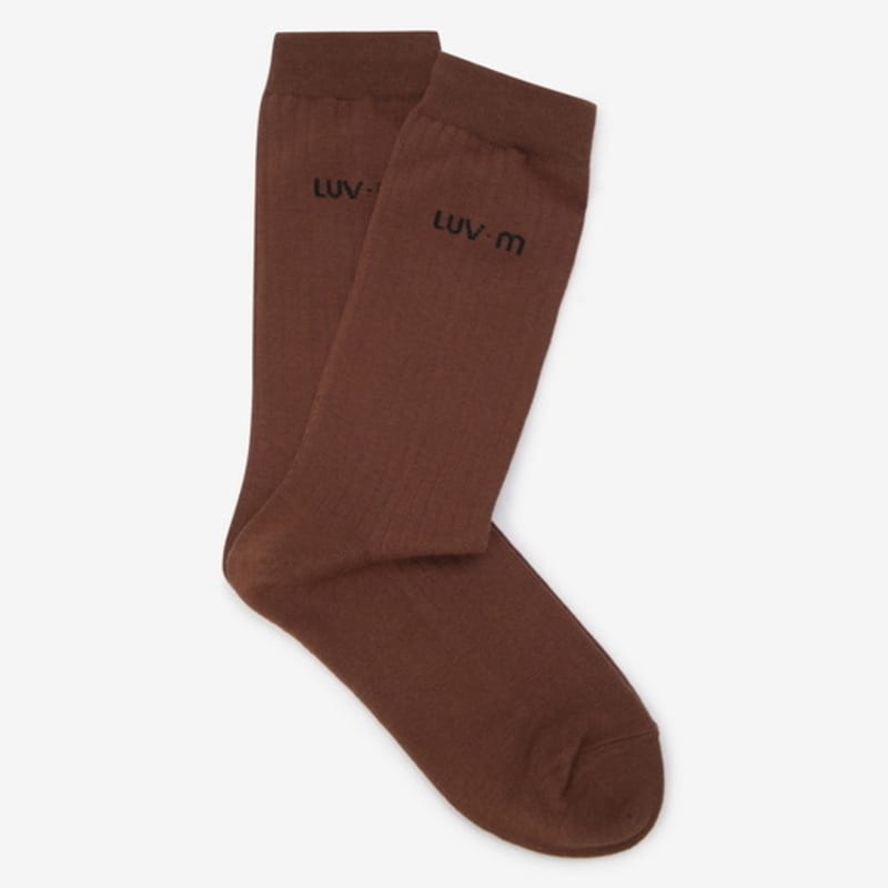 LUVM LUV.M LOGO SOCKS_BROWN