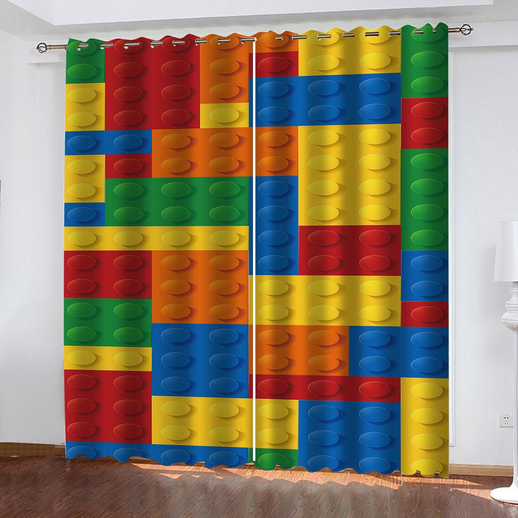 HUANZHUANG Curtain for Kids Room Multicoloured and Gorgeous Print Bedroom Set, Curtains for Living Room Window Treatment Drapes