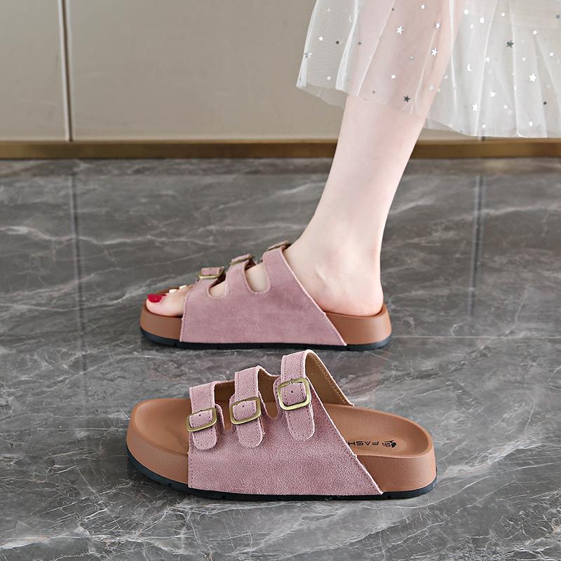 Mode 2025 Mode Dicke Sohle Damen Hausschuhe Sommer Neue Damen Sandalen Luxus Designer Sandalen Flache Schuhe für Damen