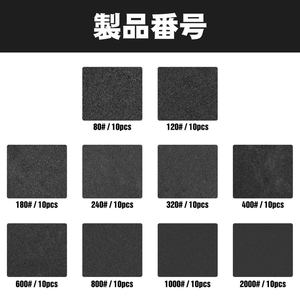 Hbitsae Sanding Waterproof Pack of 10 of for Electric Sanders Discs, 125mm, Sandpaper, 8-Hole Round, 100, 80, 120, 180, 240, 320, 400, 600, 800, 1000,