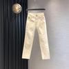 Women's High Waist Slimming White Straight-Leg Jeans - Petite Summer 2024 Casual Elastic Cigarette Pants