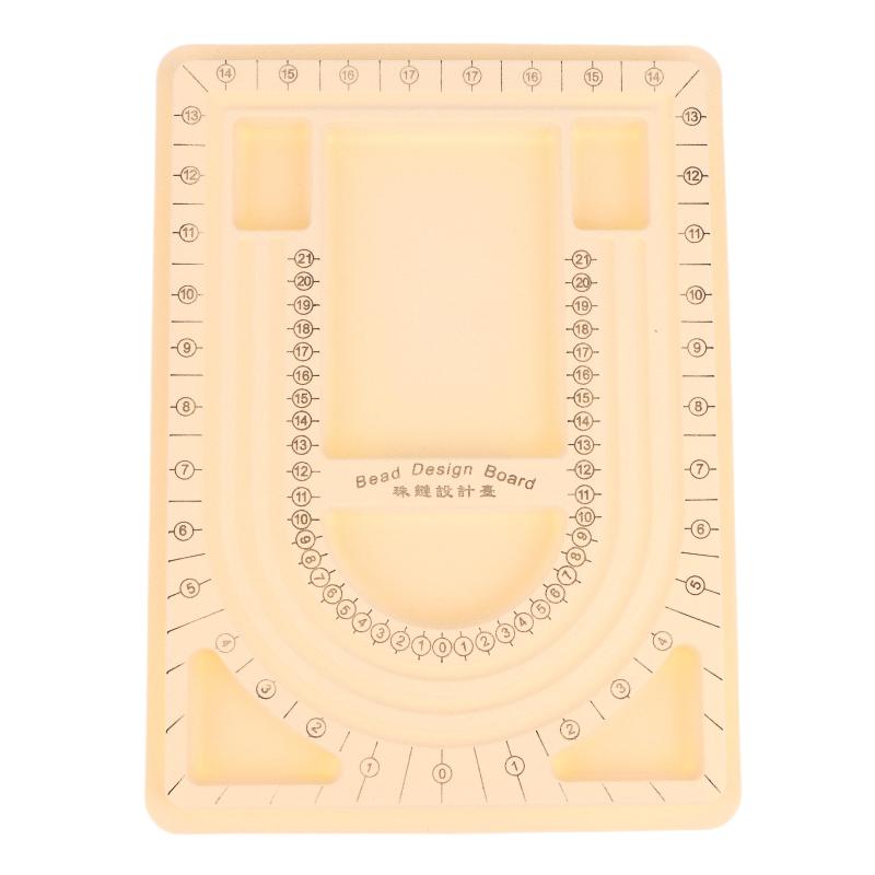 U Shape Bead Design Board Smooth Edge with Clear Scale DIY Jewelry Measuring Tray for Beading Party Group Craft Activities