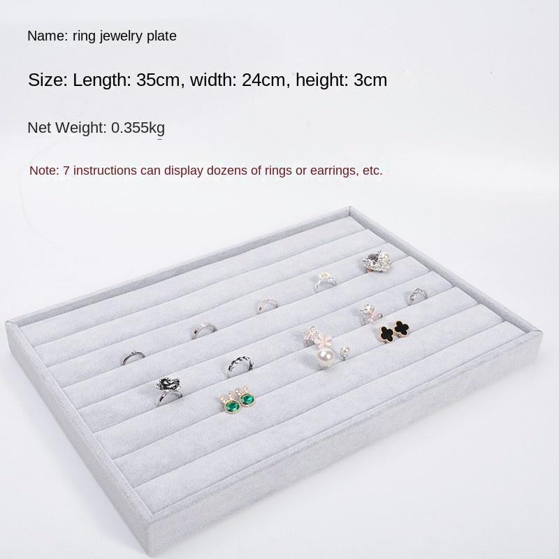 

Бархатный лоток для украшений, кольцо из ледяного бархата, ожерелье, серьги, браслет, бижутерия, шкатулка для хранения нефрита чёрный