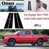 4 st Glanssvart Bil Dörr Fönster Trim Stolpar Dekorativt Skydd Trim För Dodge Ram 1500 2500 3500 2009-2018 Bildekaler