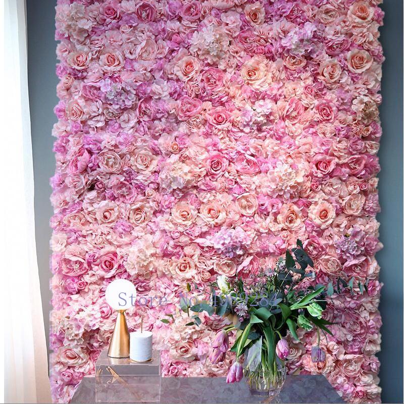 Silk Rose Flower Wall Home Decor Champagne Artificial Flower for Wedding Decoration Flower Wall Romantic Wedding Backdrop Decor