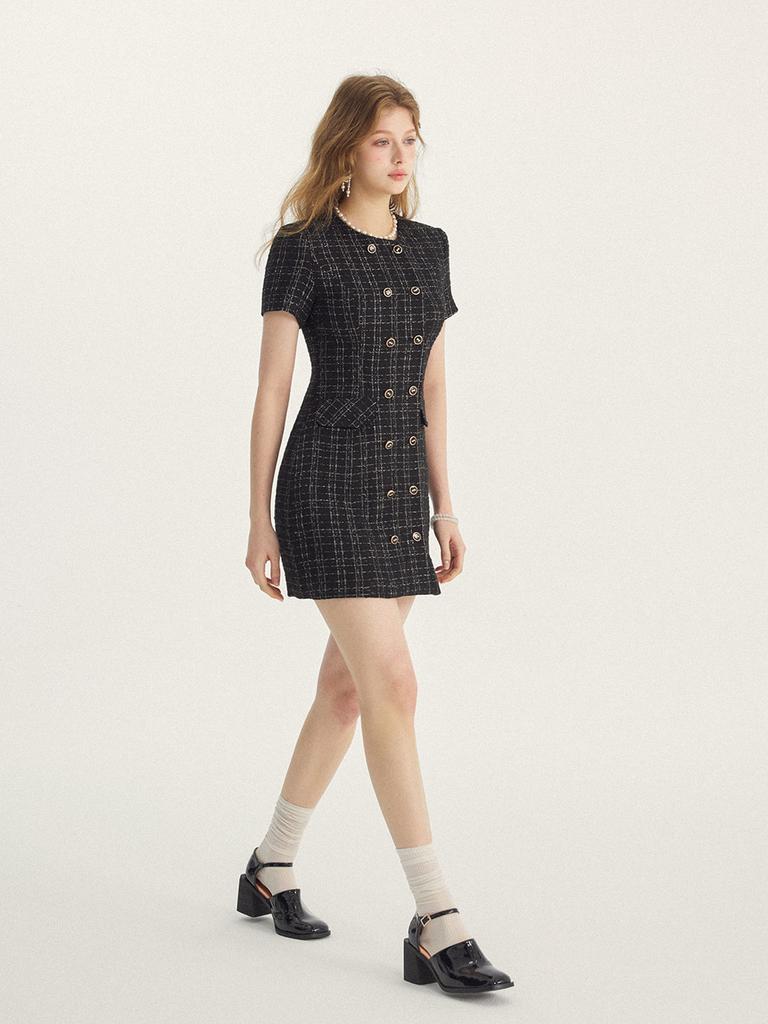Sinseuden Silverline Tweed Mini Dress