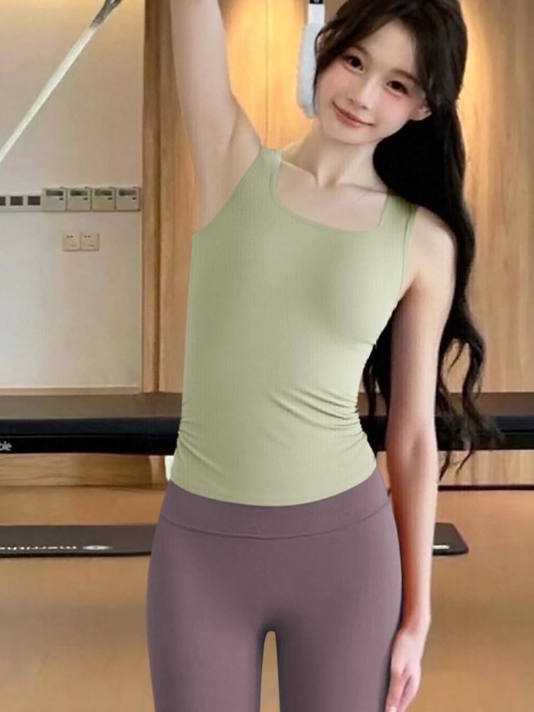 

Women s 2026 Shockproof Slimming Yoga Vest with Built-In Bra - Stylish Fitness Sportswear Top Medium (100-110)