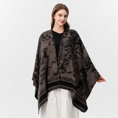 Literary Niche Women's Scarf Shawl Forest Series Thickened Warm Imitation Cashmere Split Double-sided Shawl