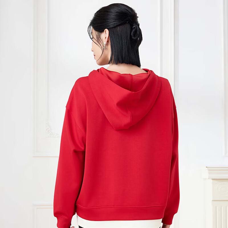 JESSIE Women's Hooded Spliced Hem Sweatshirt DPFFT082